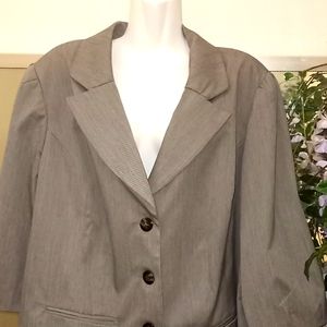 Lane Bryant 3/4 Sleeve Neutral Blazer